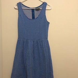 Anthropologie Maeve Blue Polka Dotted Dress
